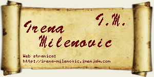 Irena Milenović vizit kartica